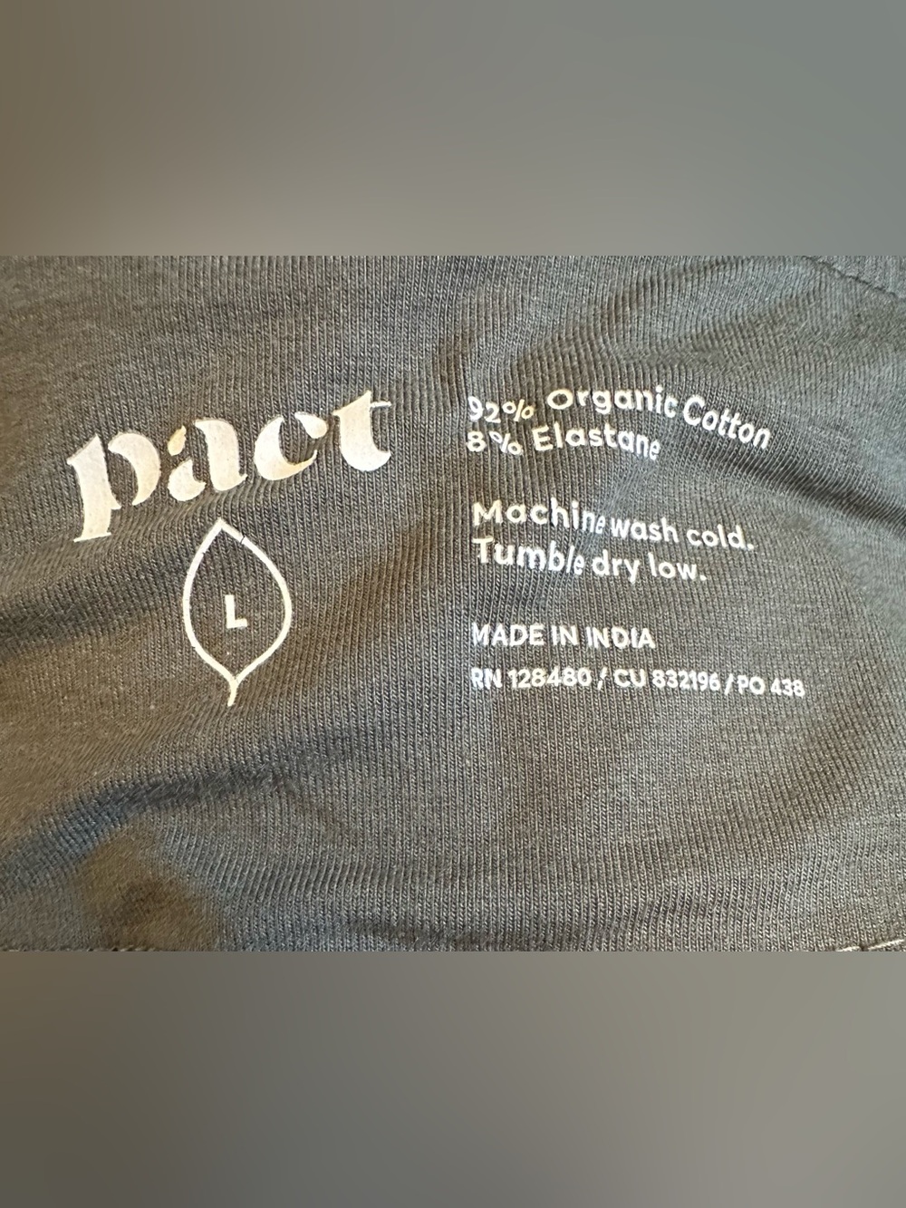 New W/ Imperfections Pact Sz L Green Organic Cotton 7/8 Leggings Back Pocket - Picture 10 of 10